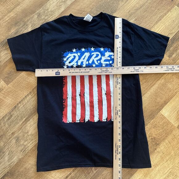 Vtg DARE Fruit Of The Loom‎ Keep Kids Off Drugs American Flag Red White Blue - Picture 7 of 7